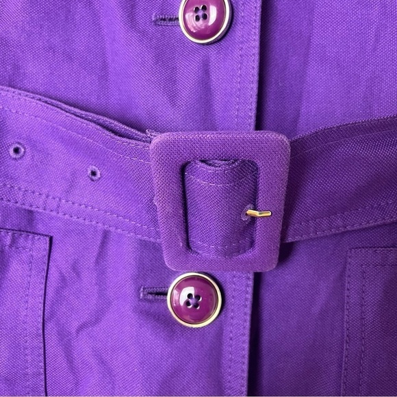 Banana Republic Purple Button Up Tie Waist Trench Coat XS - Picture 9 of 15